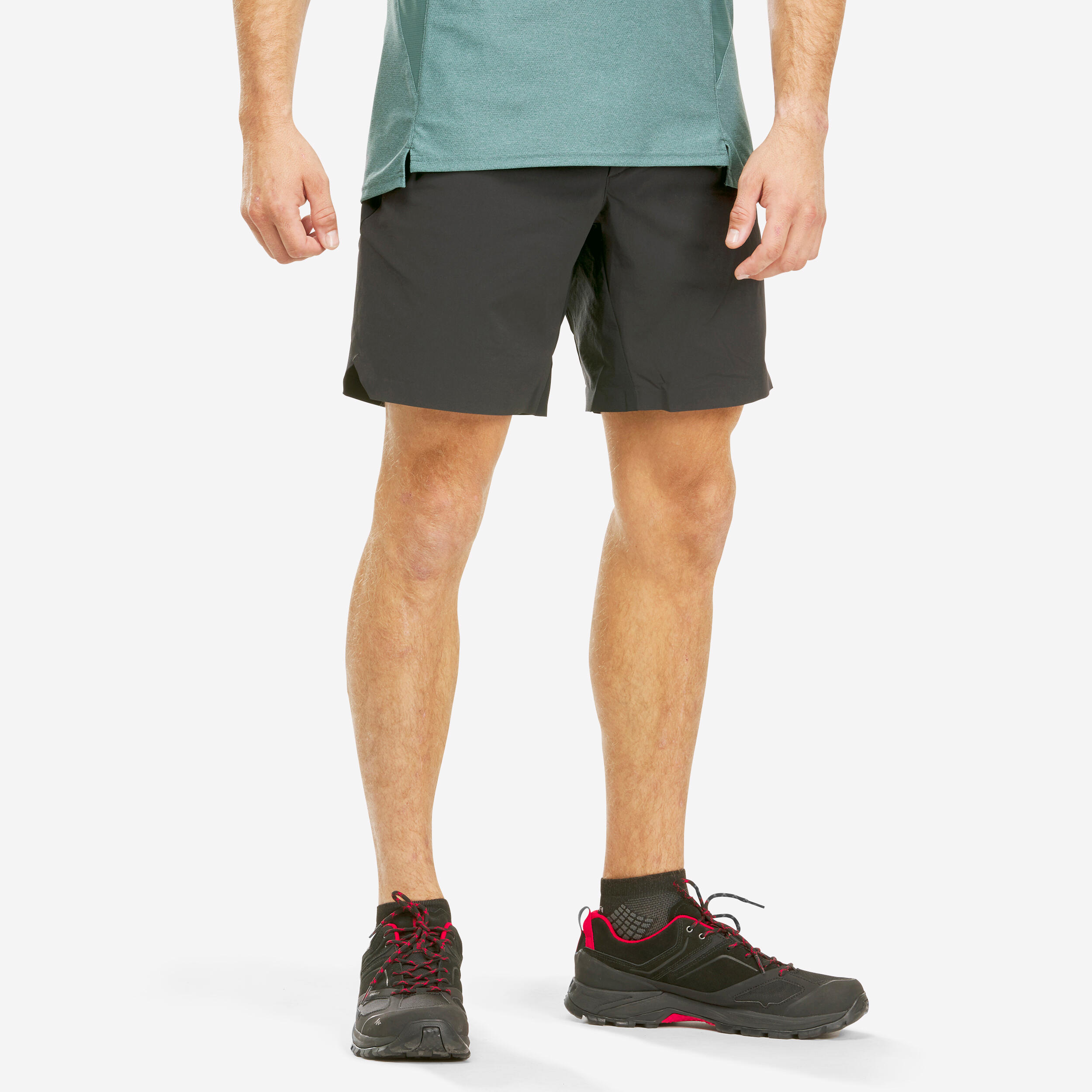 Men's Hiking Shorts - MT 500 - Carbon grey, Black - Forclaz - Decathlon