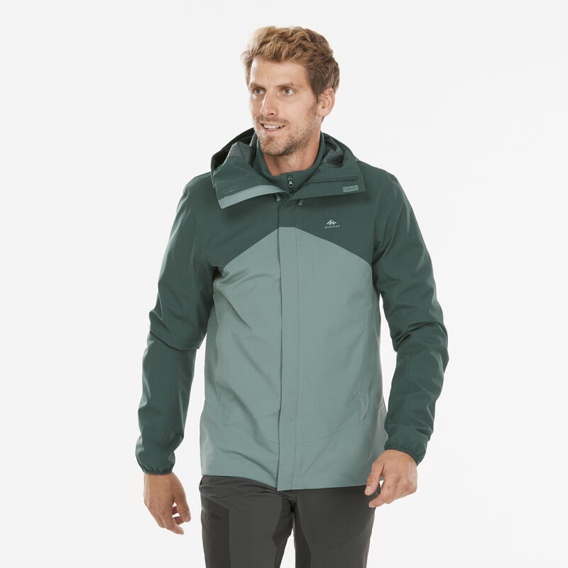 Erkek Outdoor Yağmurluk - Bej/Siyah - MH100