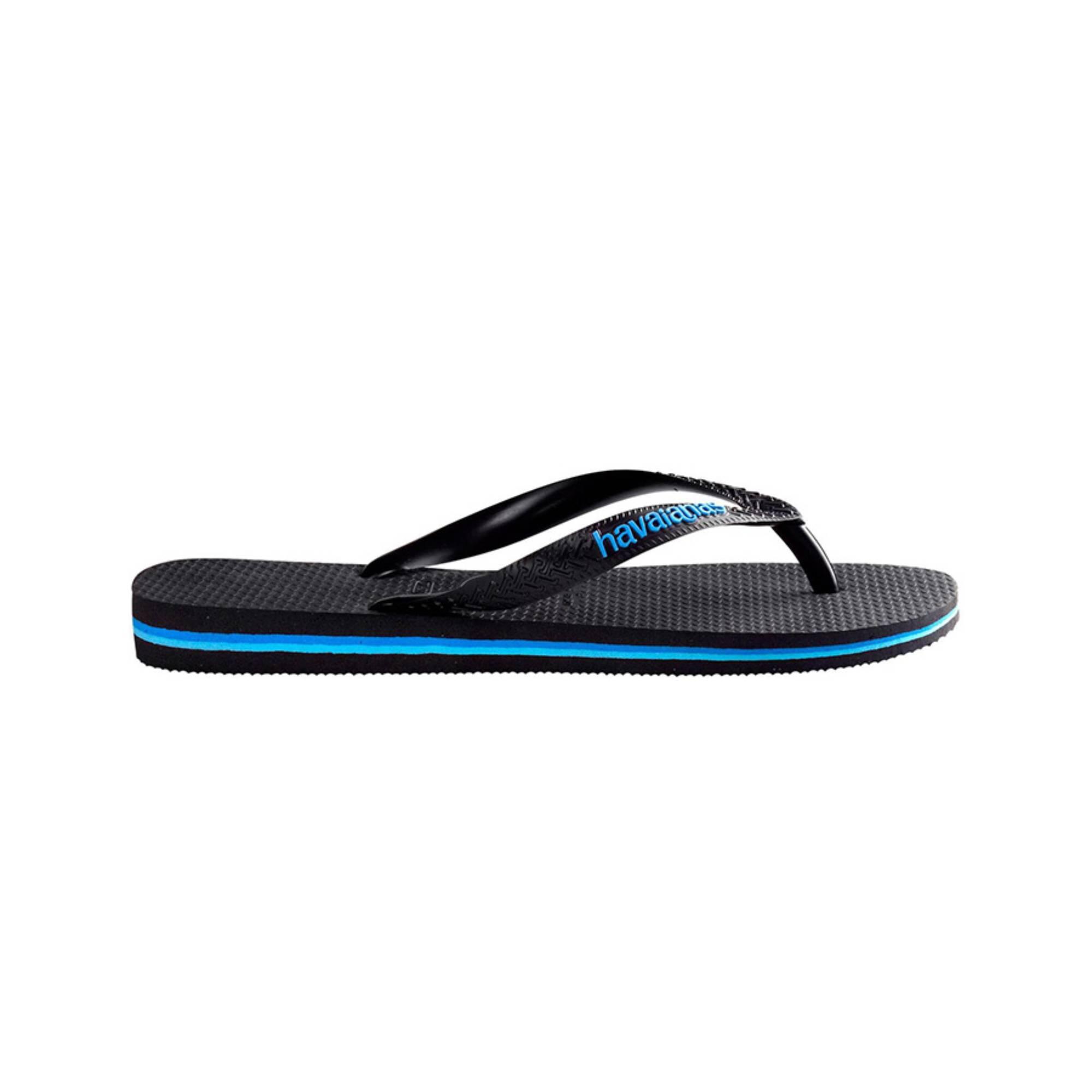 Chinelos de Surf Havaianas Logo Filete Homem - Preto e Azul 2/4