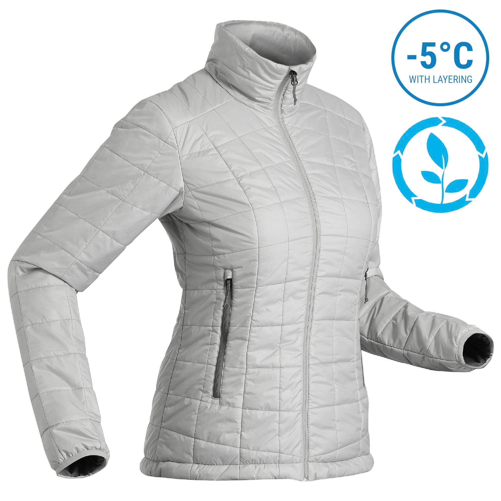 

Women' Mountain Trekking Padded Jacket TREK 100 - Grey -  By FORCLAZ | Decathlon