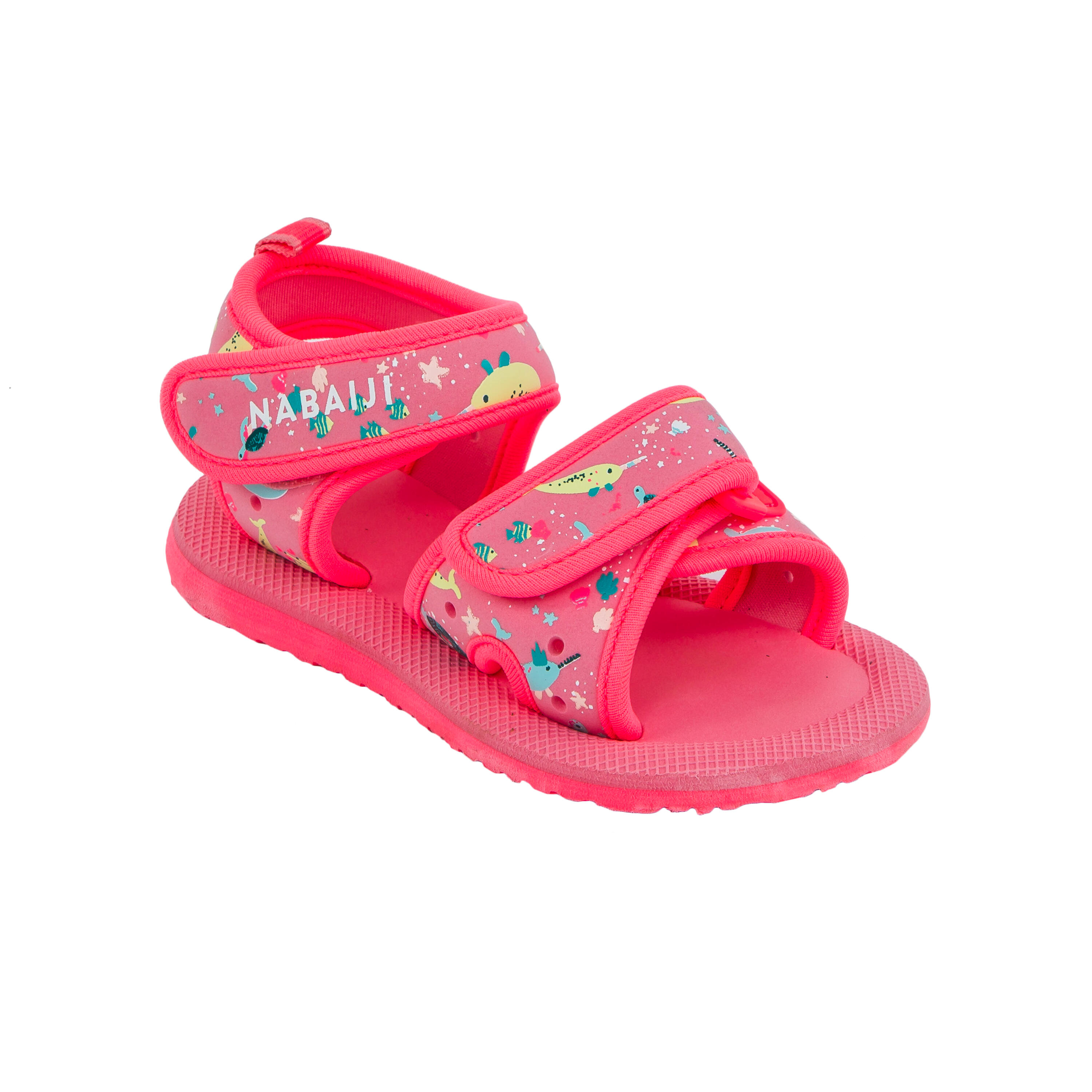 Chanclas piscina Beb velcro rosa Decathlon