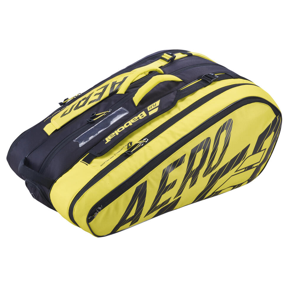 SAC TENNIS BABOLAT RH PURE AERO 12 RAQUETTES JAUNE NOIR BABOLAT Decathlon