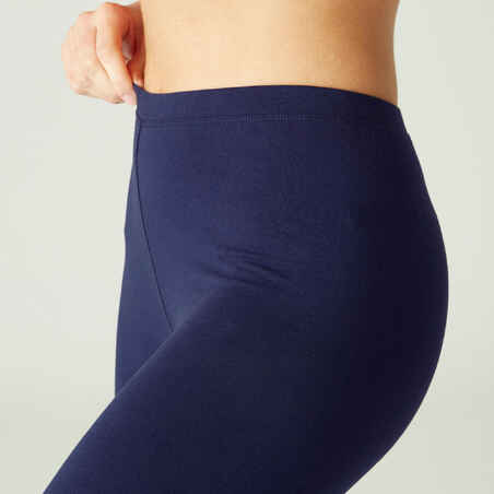 Women's Slim-Fit Fitness Salto Leggings 100 - Navy Blue