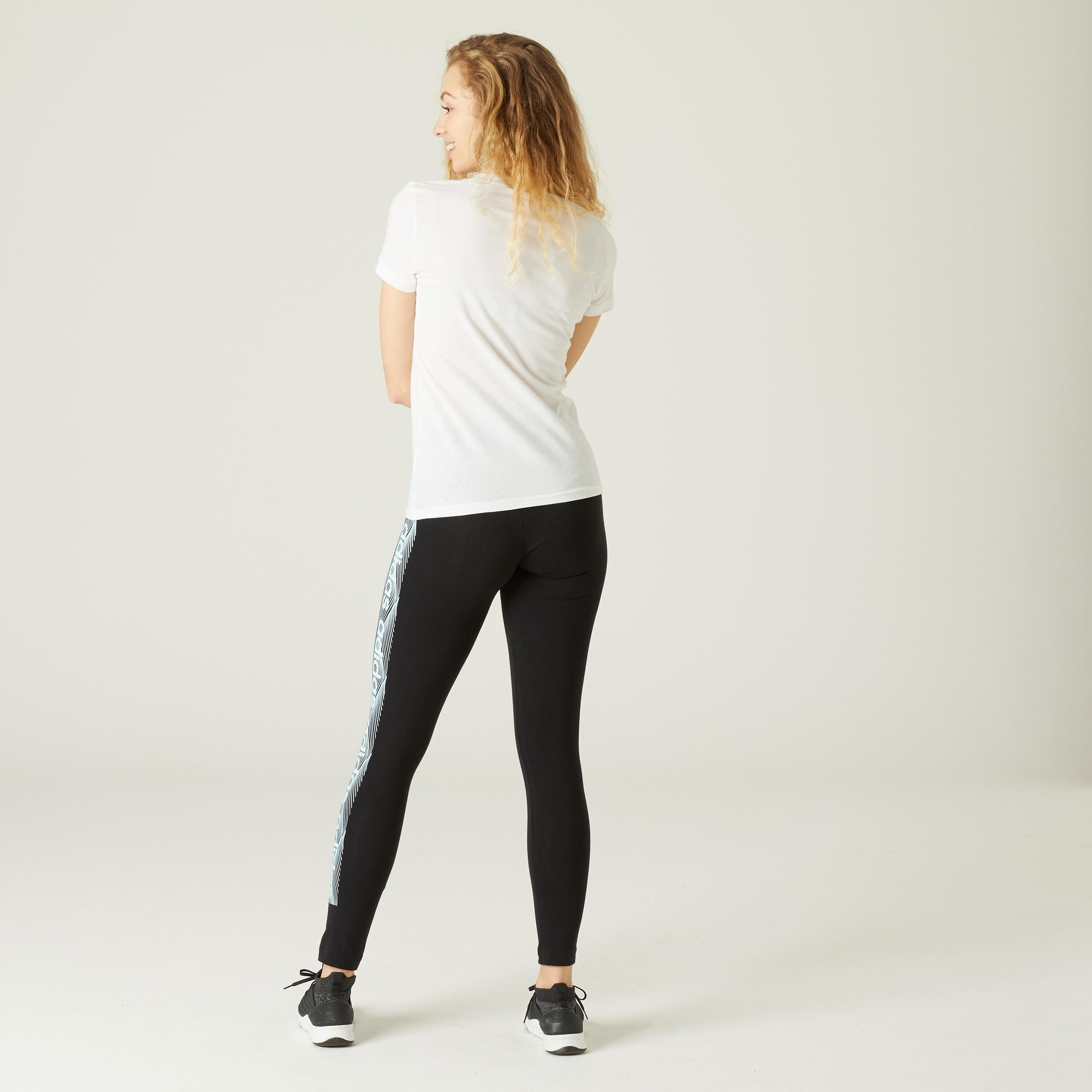 T-shirt de Ginástica e Pilates Adidas Branco 3/7