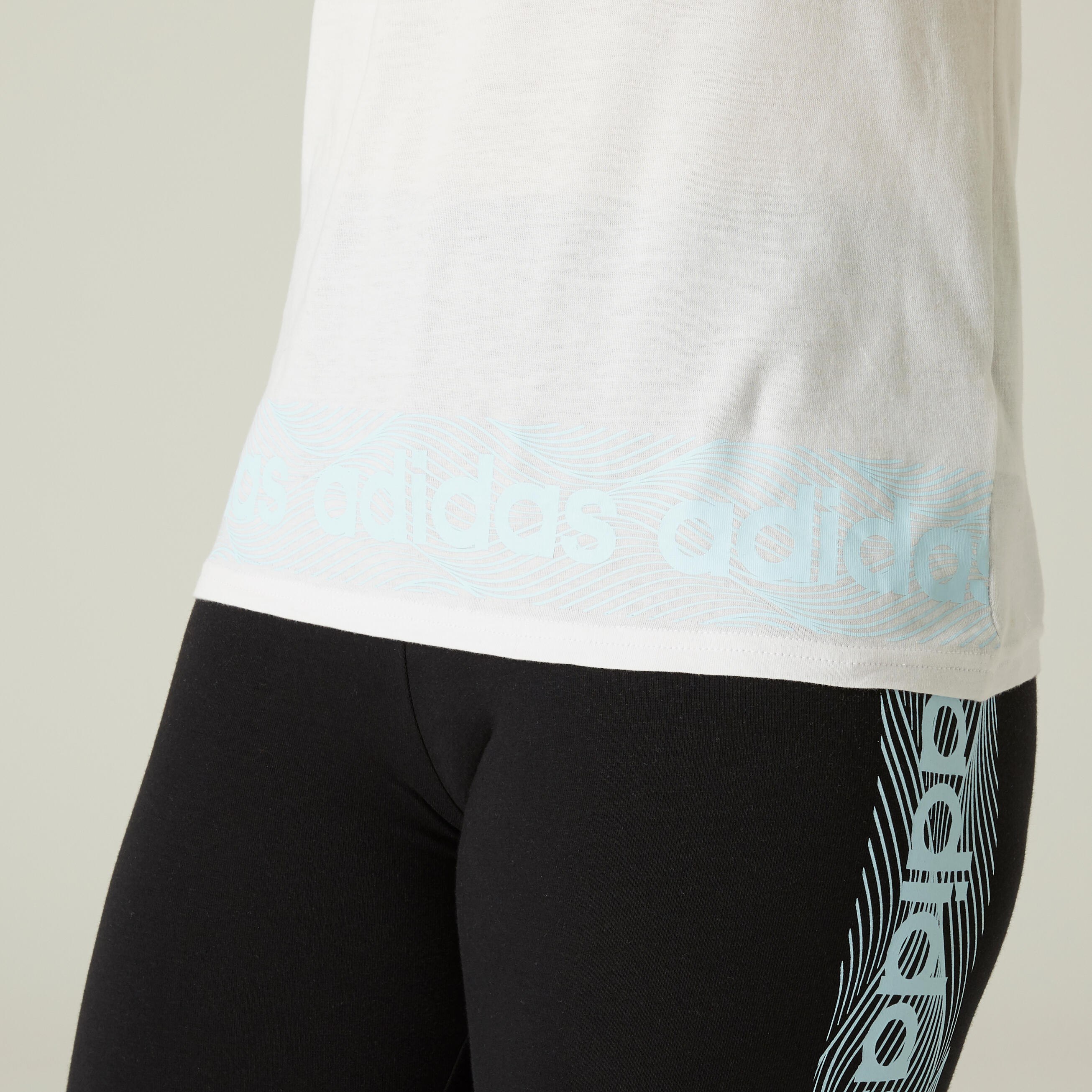 T-shirt de Ginástica e Pilates Adidas Branco 5/7