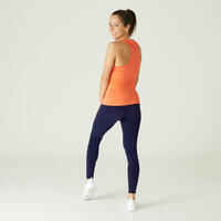 Women's Slim-Fit Fitness Salto Leggings 100 - Navy Blue