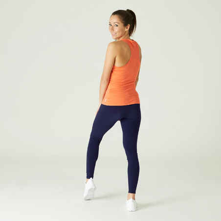 Women's Slim-Fit Fitness Salto Leggings 100 - Navy Blue