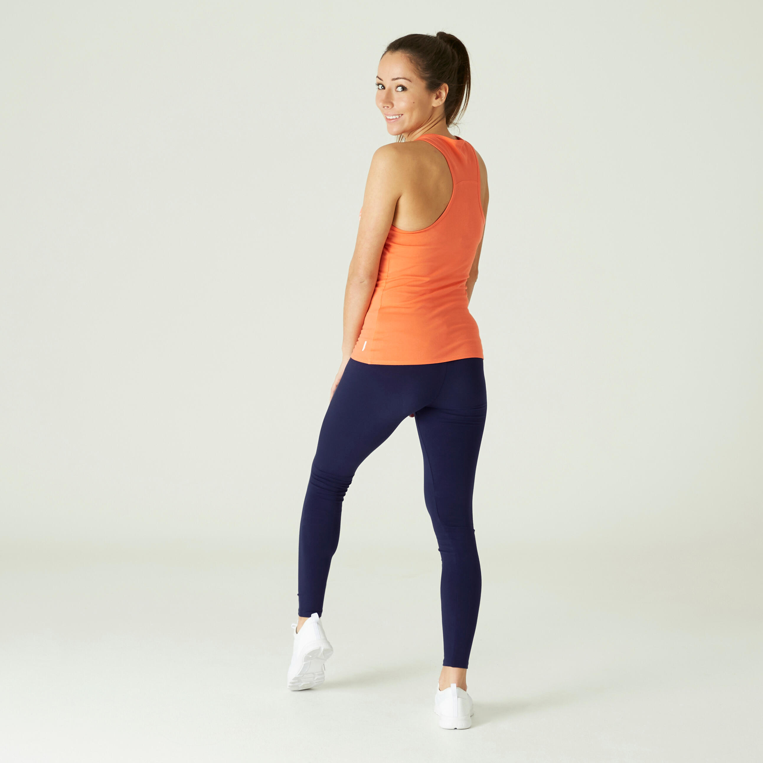 Women's Slim-Fit Fitness Salto Leggings 100 - Navy Blue 3/6