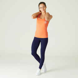 Women's Slim-Fit Fitness Salto Leggings 100 - Navy Blue