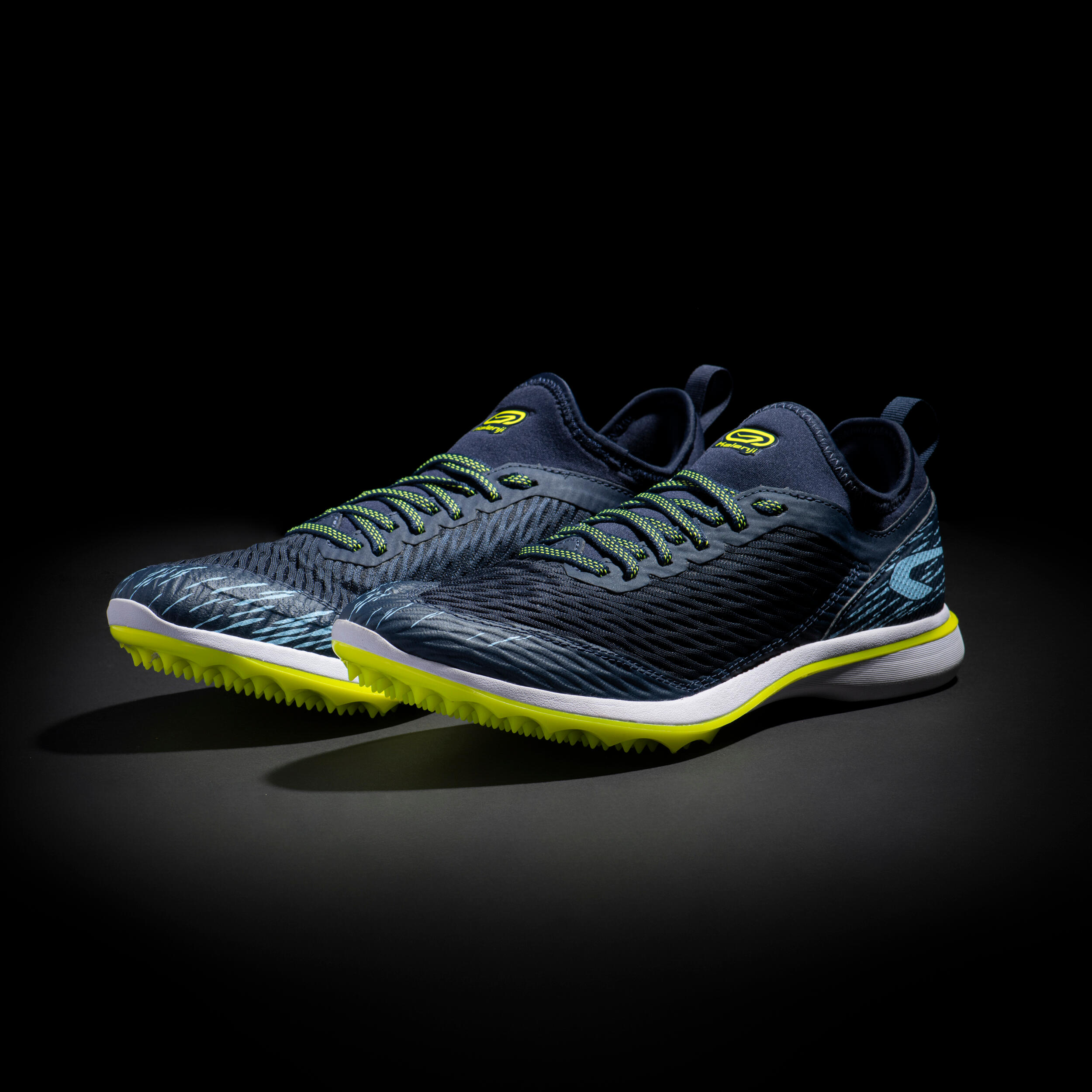 yellow track shoes