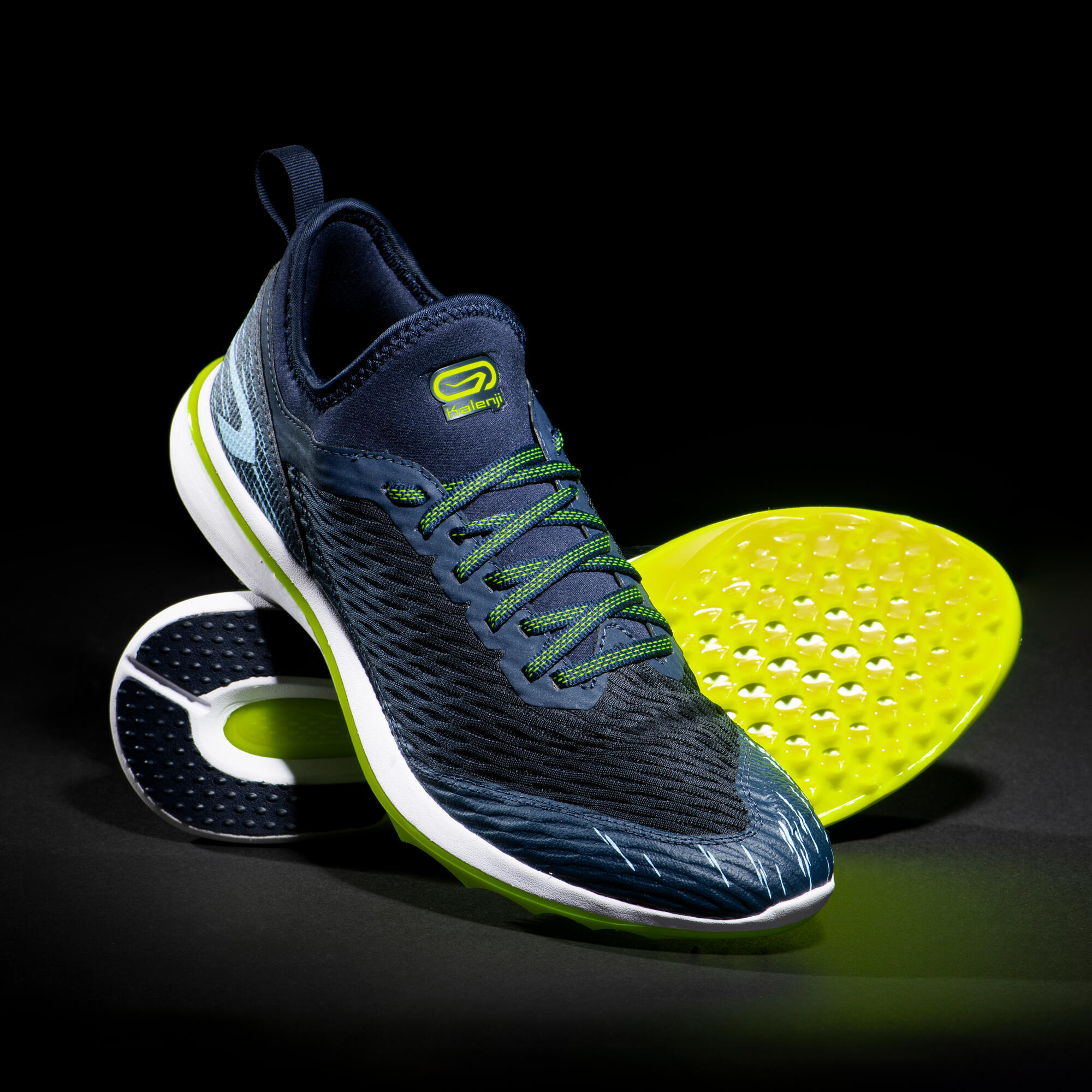 yellow track shoes