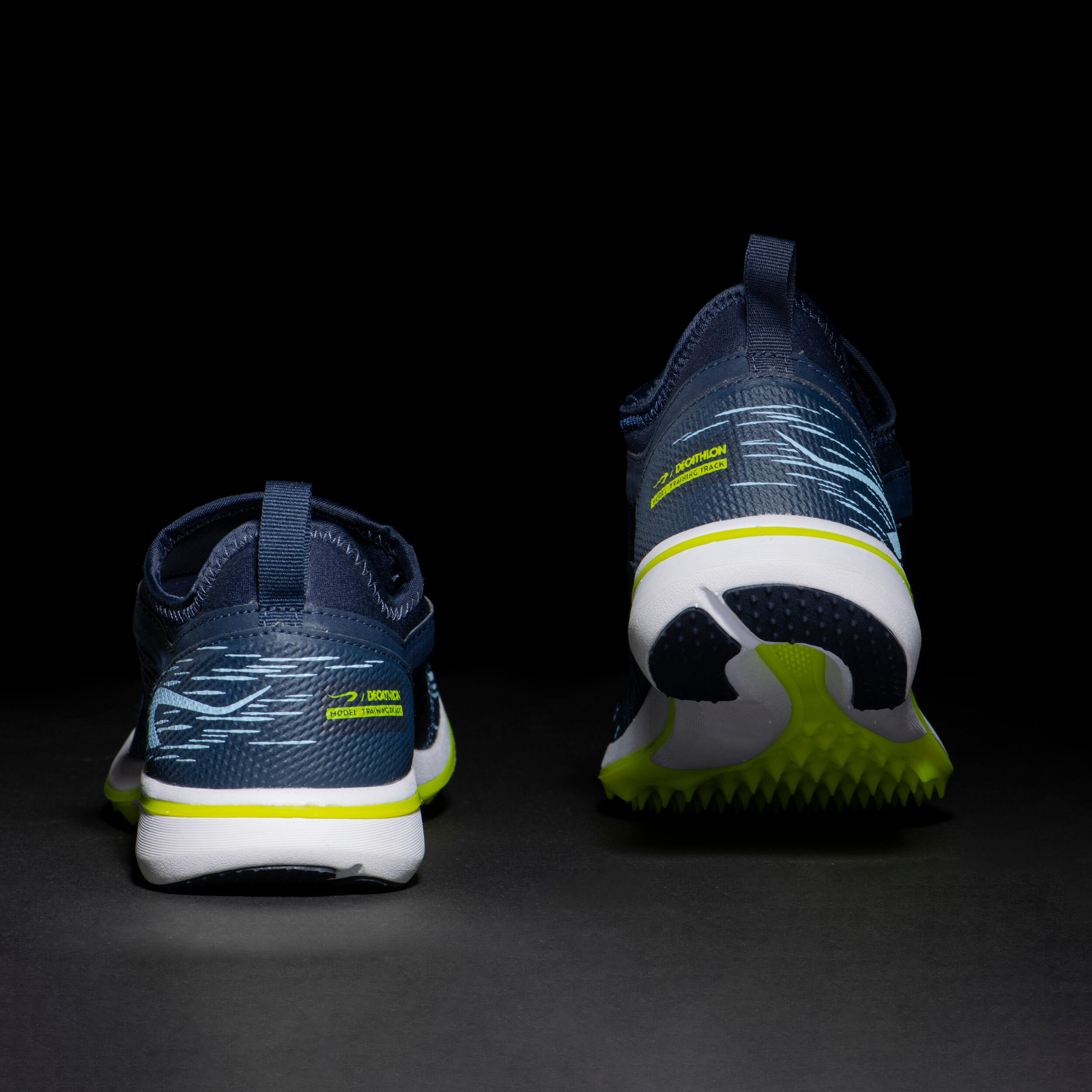 TRAINING TRACK ATHLETICS SHOES BLUE/YELLOW KALENJI Decathlon