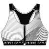 Women's Fitness Cardio Training Zip-Up Sports Bra 900 - Black Print