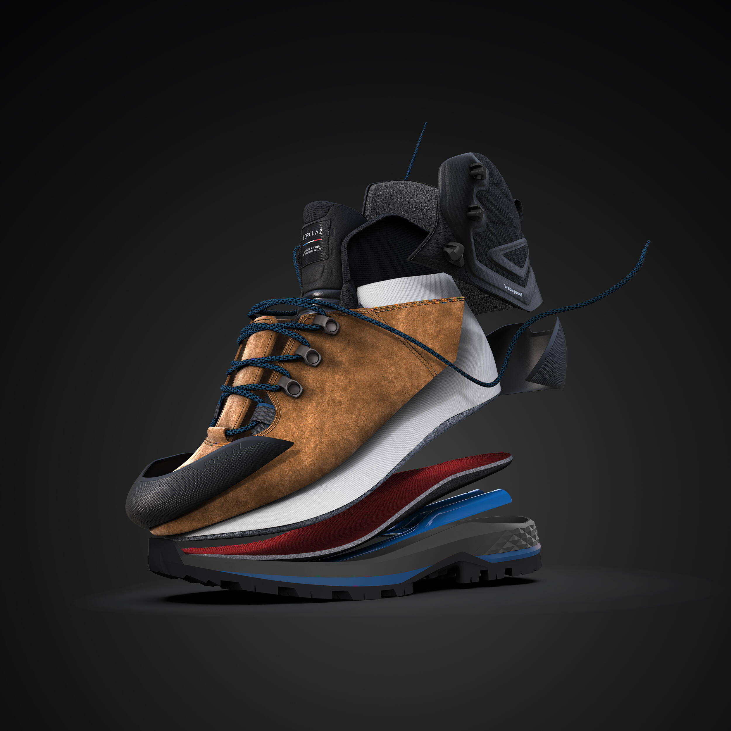 Waterproof, leather trekking shoes - cross contact - MT100 LEATHER - M -  2