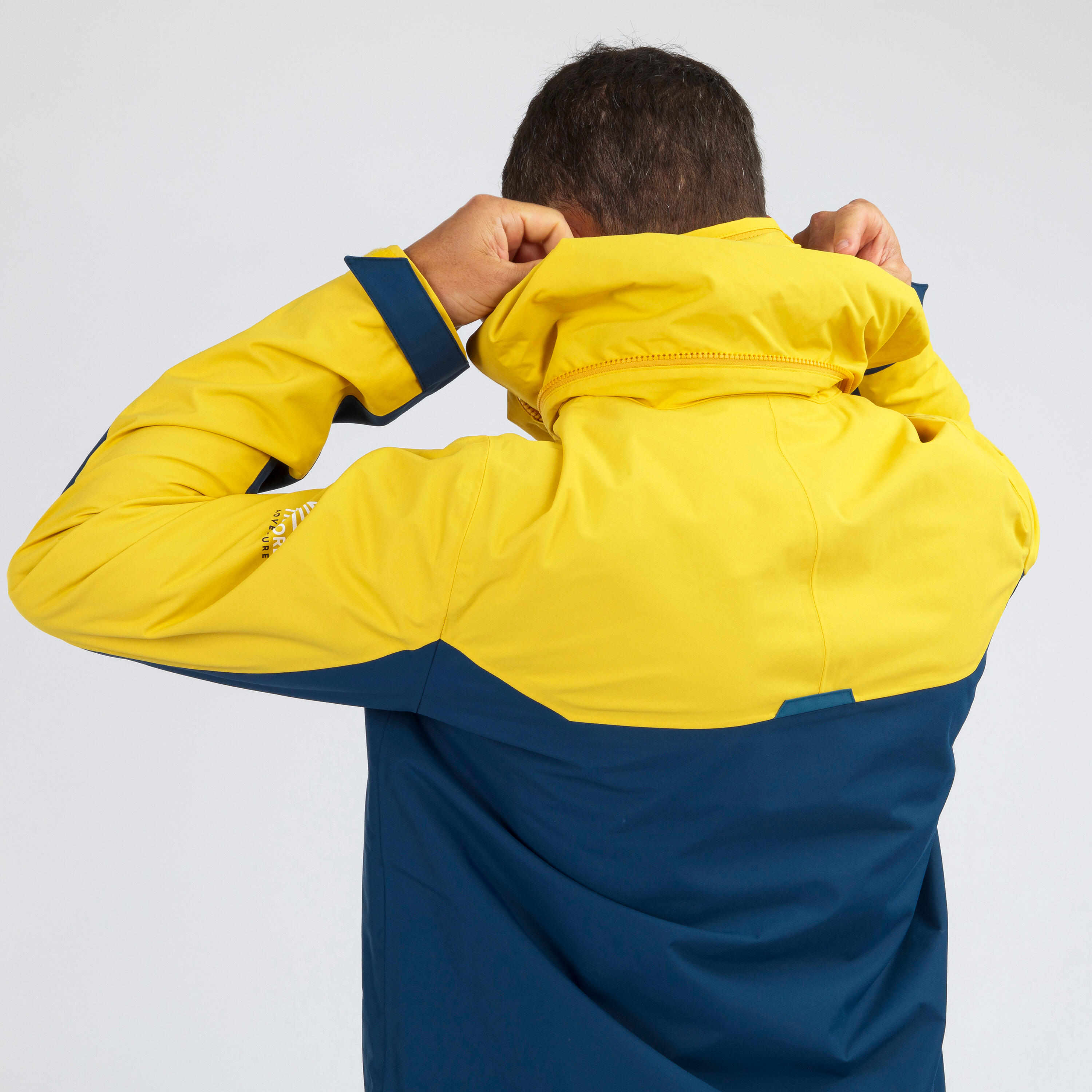 Men's Waterproof Windproof Sailing Jacket 300 - Yellow Blue 6/9