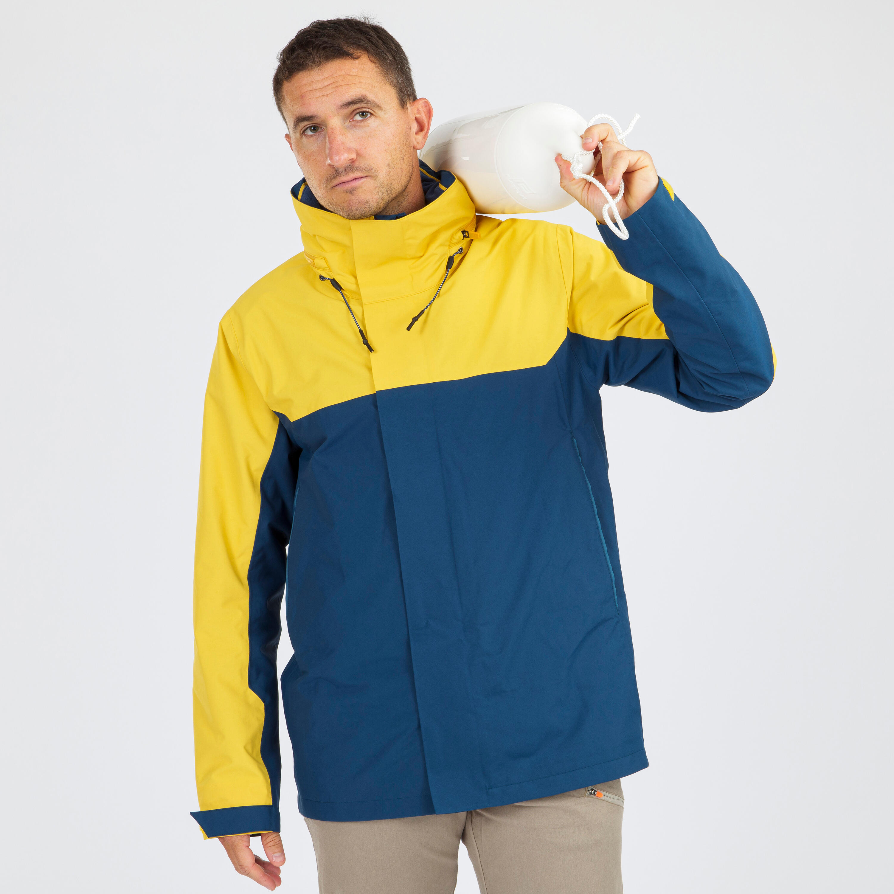 Men's Waterproof Windproof Sailing Jacket 300 - Yellow Blue 3/9