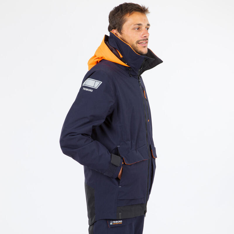 Veste de quart imperméable et coupe vent de voile SAILING 500 homme Navy