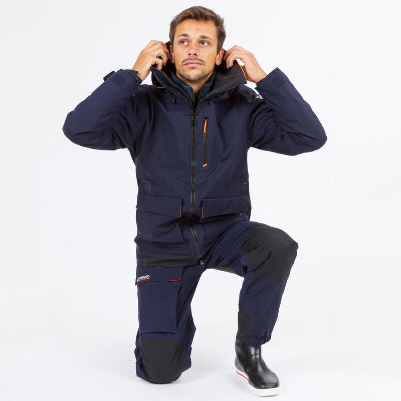 Veste de quart imperméable et coupe vent de voile SAILING 500 homme Navy