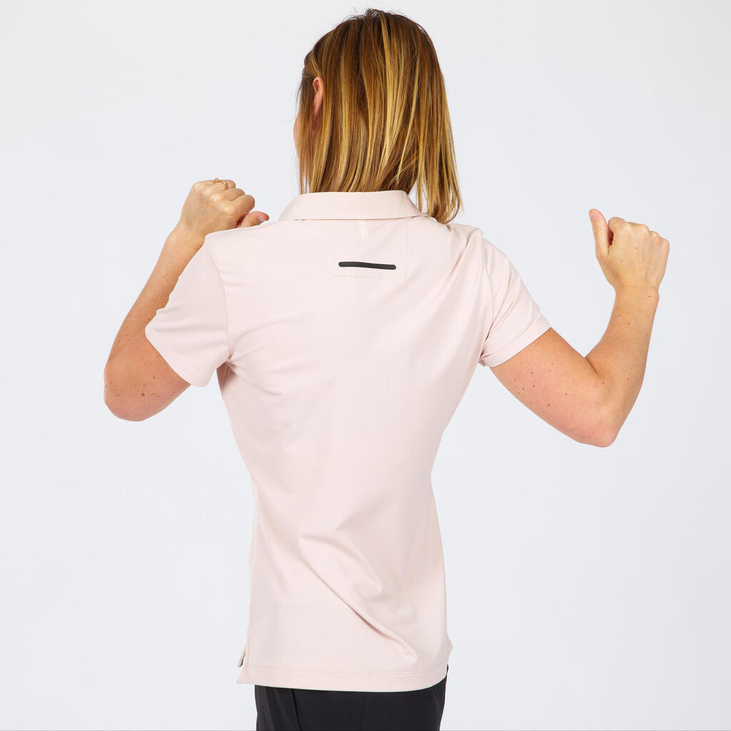 Women’s Sailing Short Sleeve Polo Shirt Race - Pale Pink