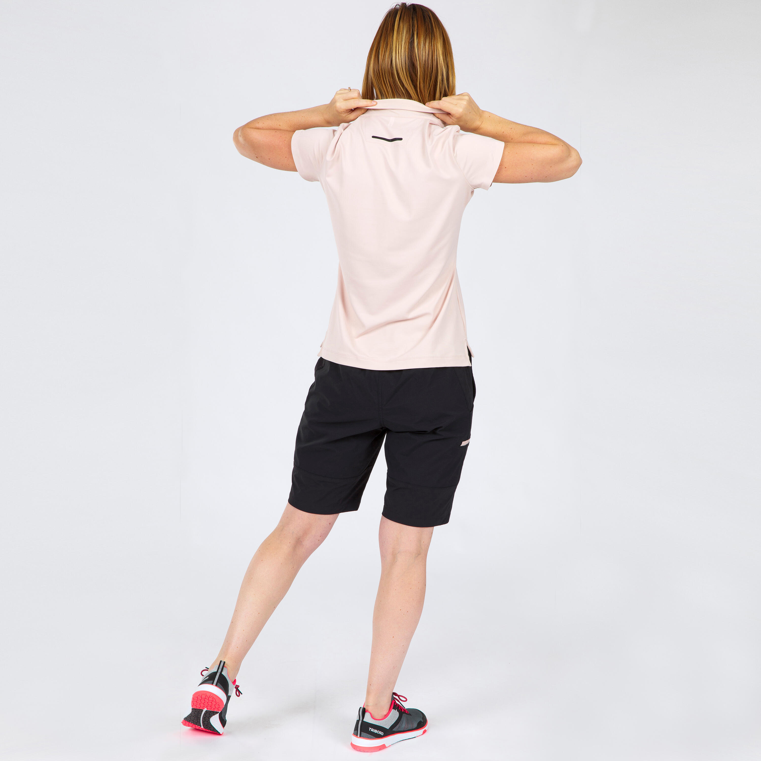 Women’s Sailing Short Sleeve Polo Shirt Race - Pale Pink 7/7