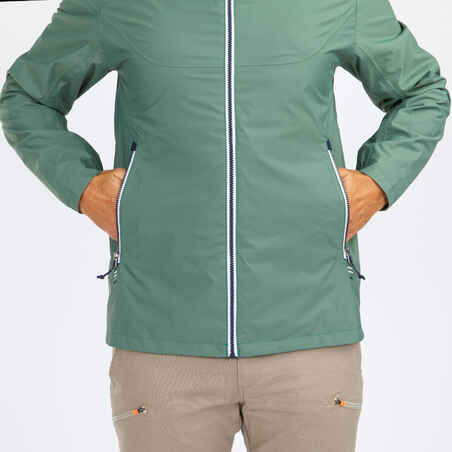 Chaqueta impermeable cortavientos lluvia vela Hombre Sailing 100 verde