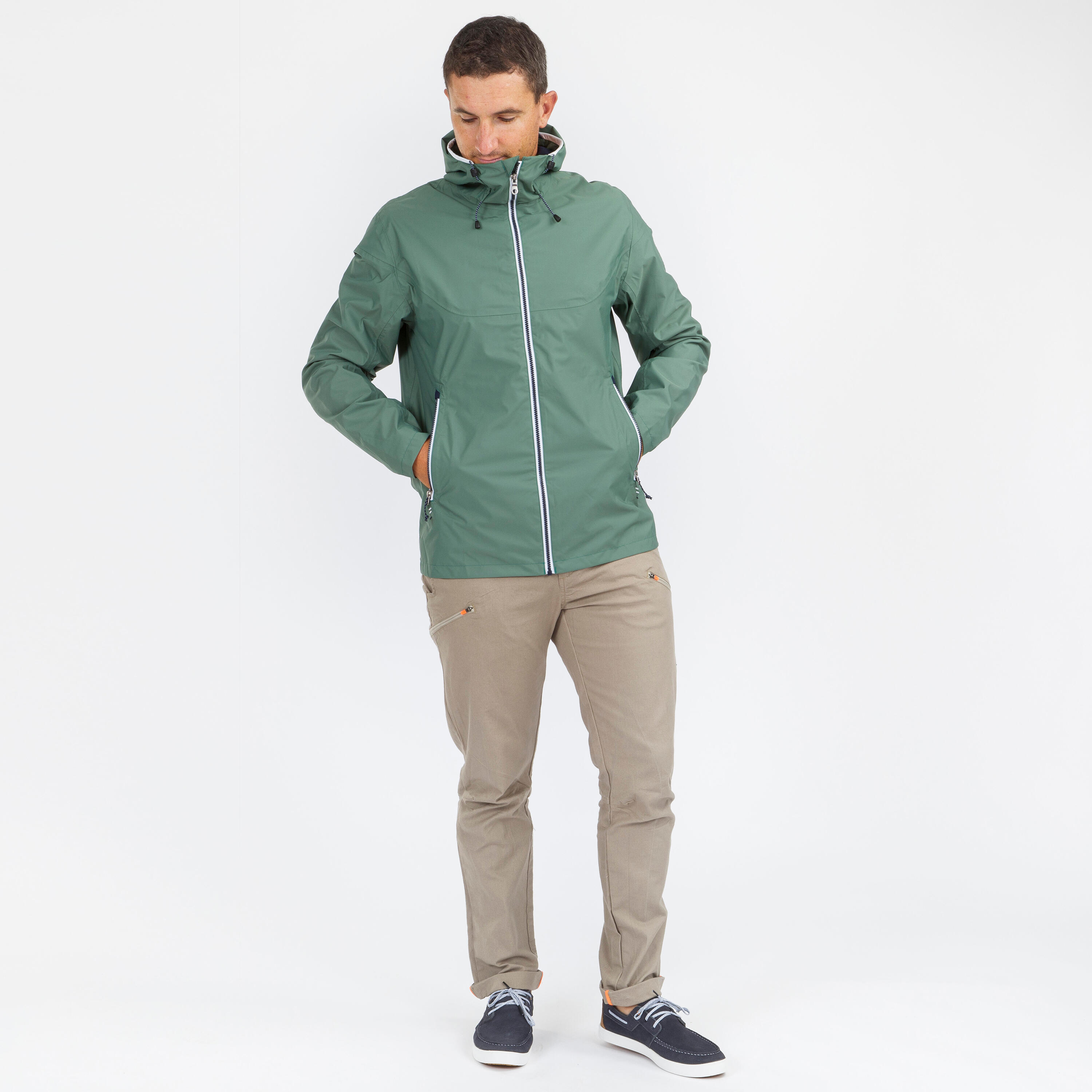 Chubasquero chaqueta impermeable Hombre Sailing 100 verde 4/8