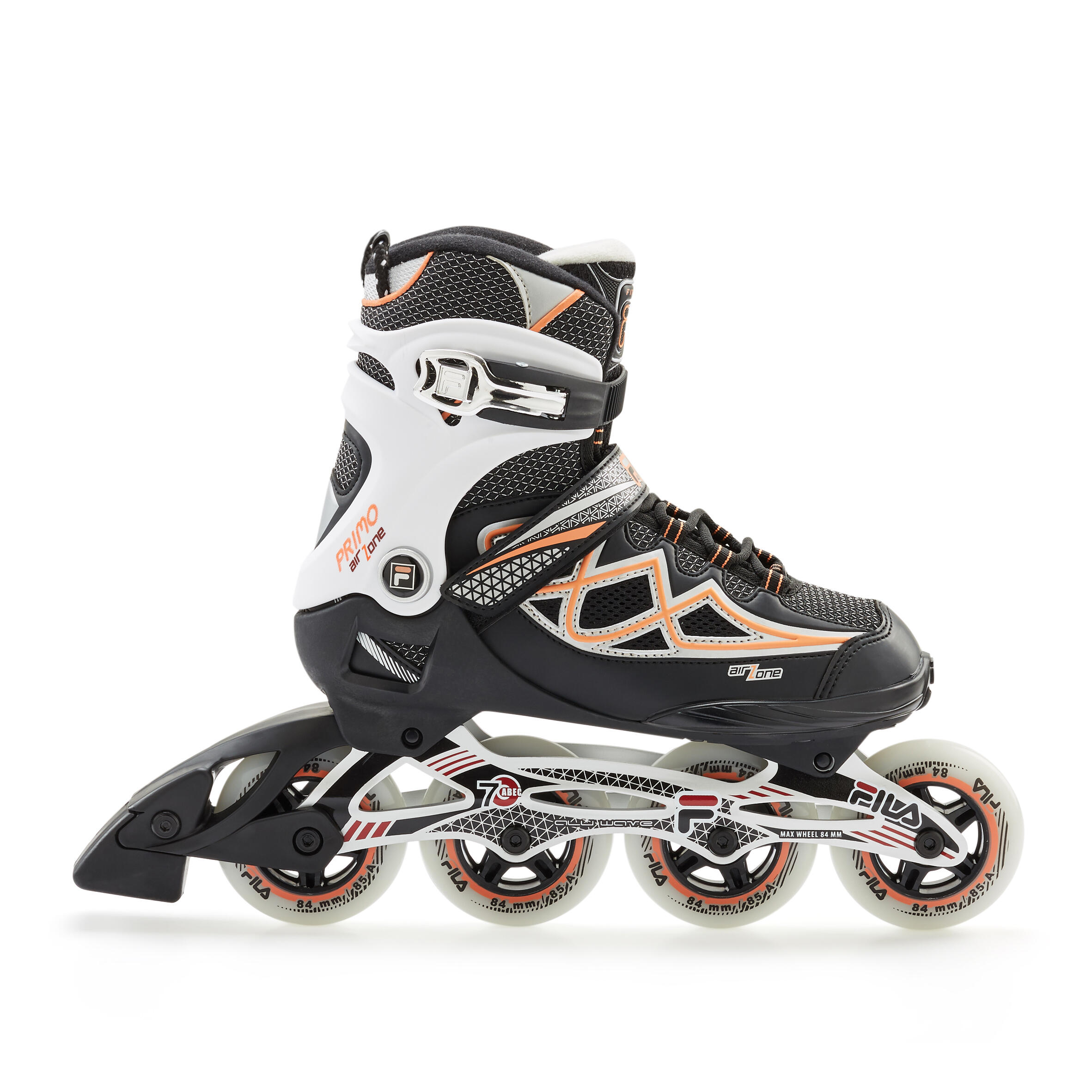 84 mm Fitness Skates Primo Air Zone Black Salmon FILA Decathlon