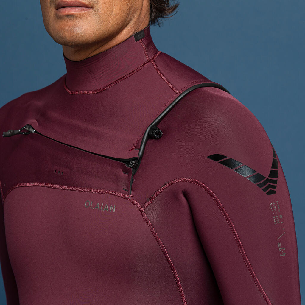 Men's Surfing Wetsuit 900 4/3 mm Neoprene - LTD Burgundy