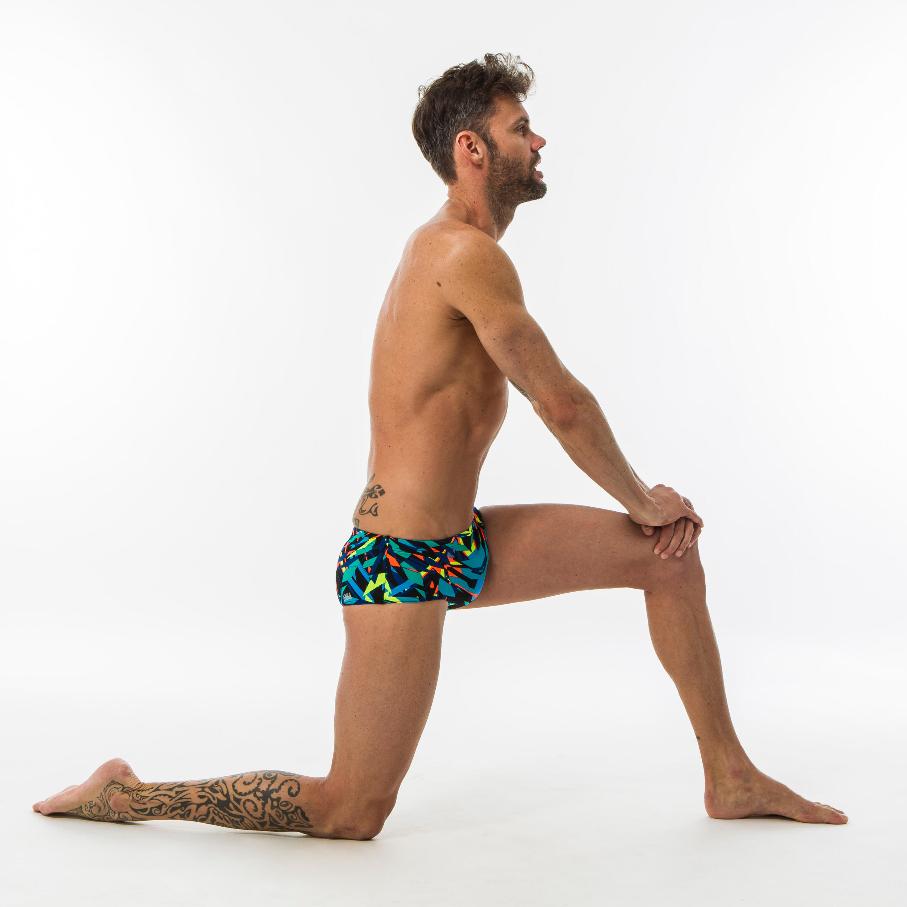 MEN’S SWIMMING SQUARE-CUT BRIEFS 900 KAL ORANGE 7/11