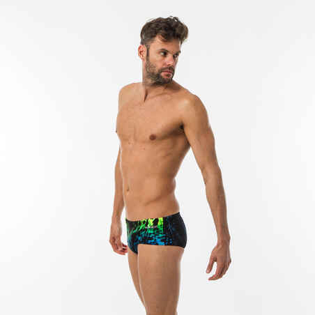 Men's Square-cut Swim Briefs 900 Leo Green