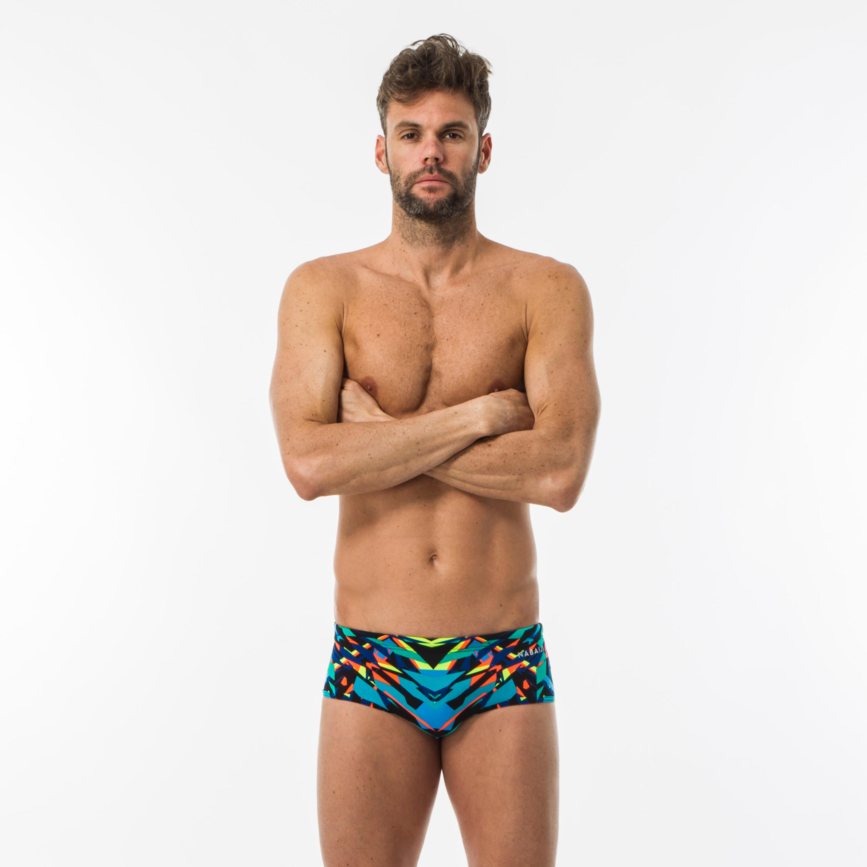 MEN’S SWIMMING SQUARE-CUT BRIEFS 900 KAL ORANGE 2/11