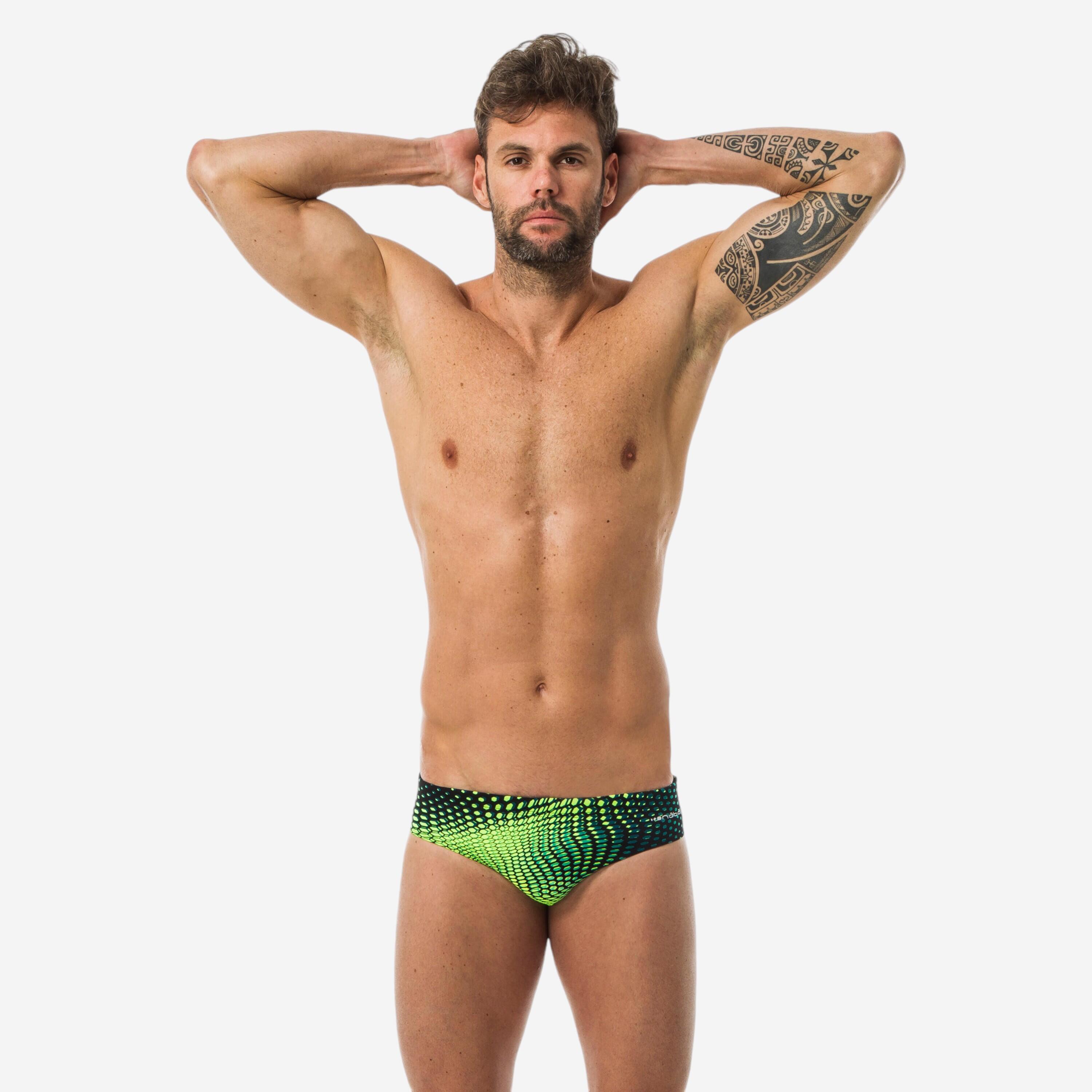 900 MEN'S SWIMMING TRUNKS - BLACK PRINT 
