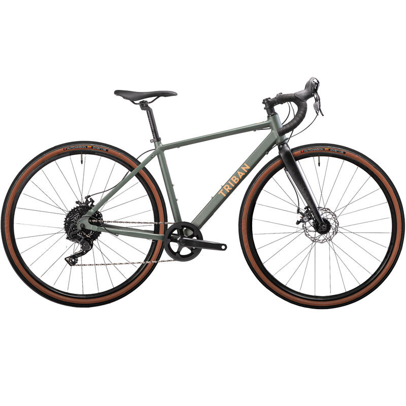 BICICLETA DE GRAVEL MUJER TRIBAN GRVL120 ALUMINIO 10V FRENO DISCO VERDE