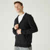 Men's Zip-Up Fitness Hoodie 100 - Black