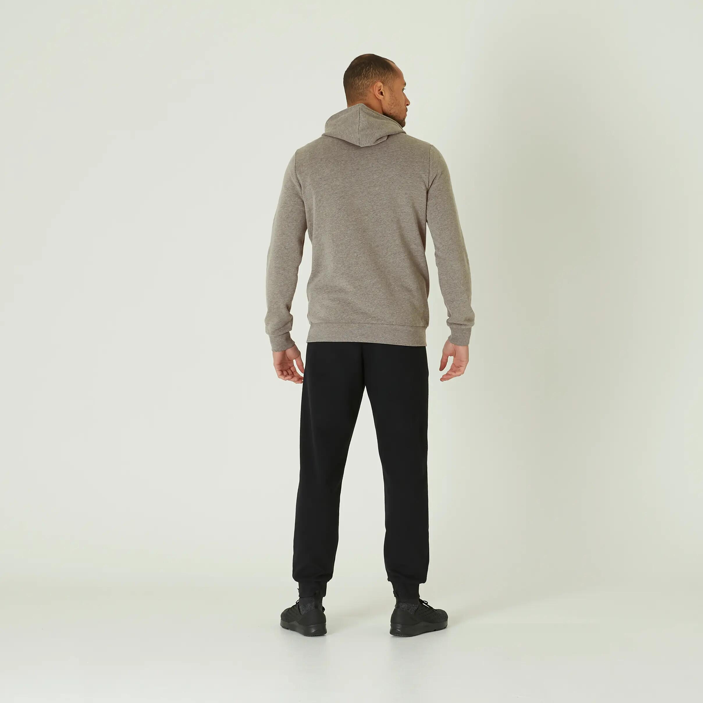 Men's Fitness Crew Hoodie 100 - Schist Grey 3/9