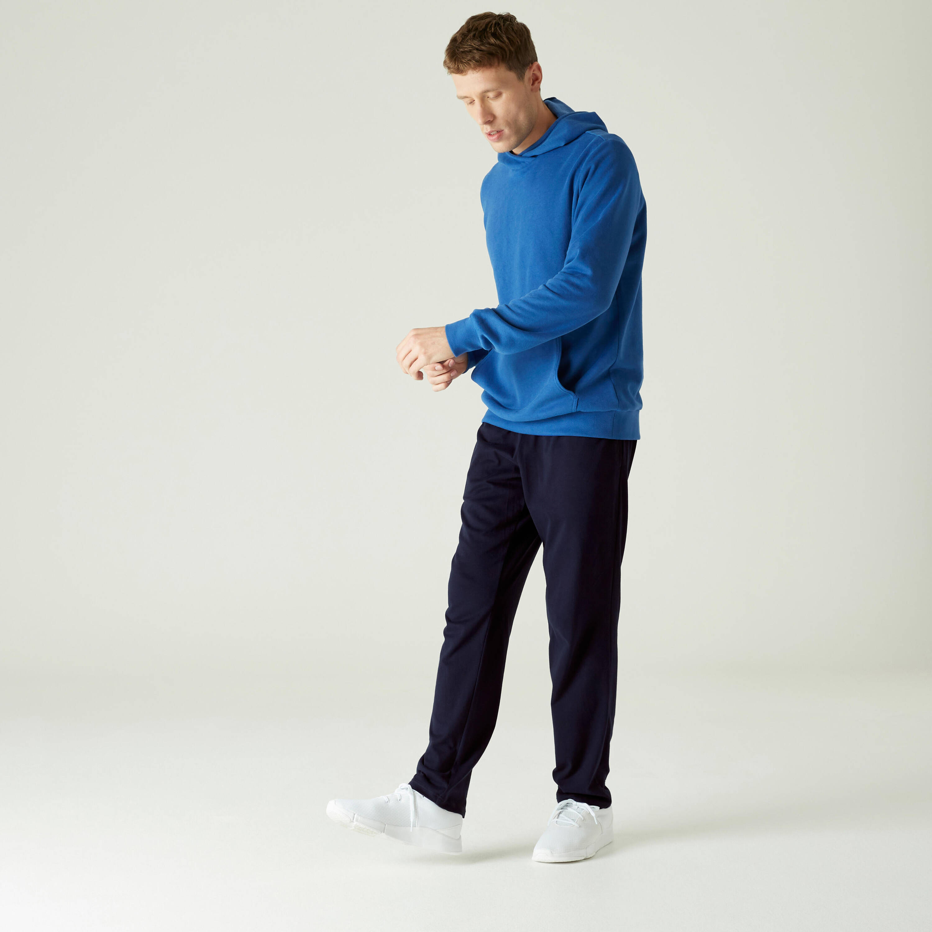 Men Gym Soft Trackpants, Stretchable, Elastic Waist, Straight Fit 100 - Blue -  2