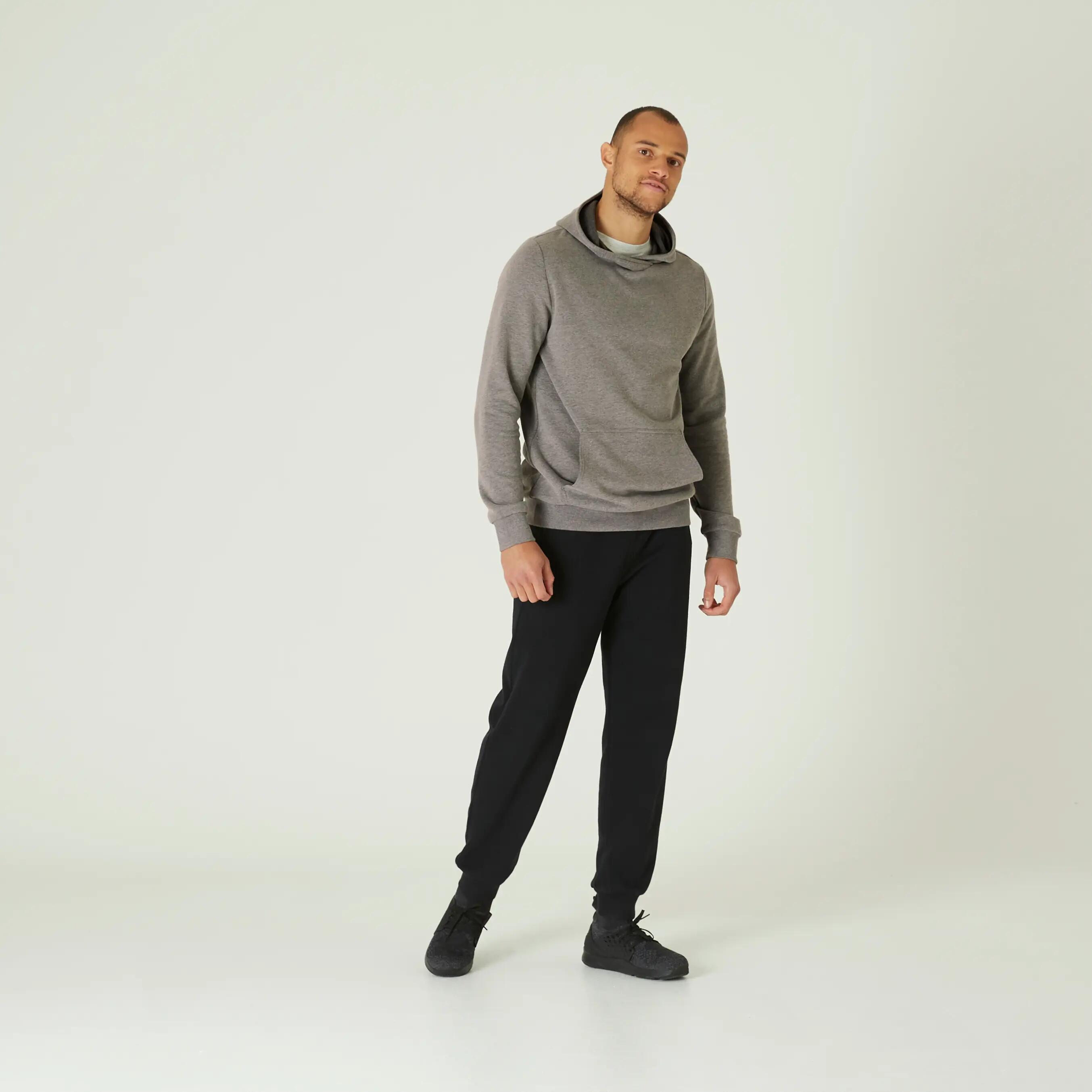 Men's Fitness Crew Hoodie 100 - Schist Grey 2/9