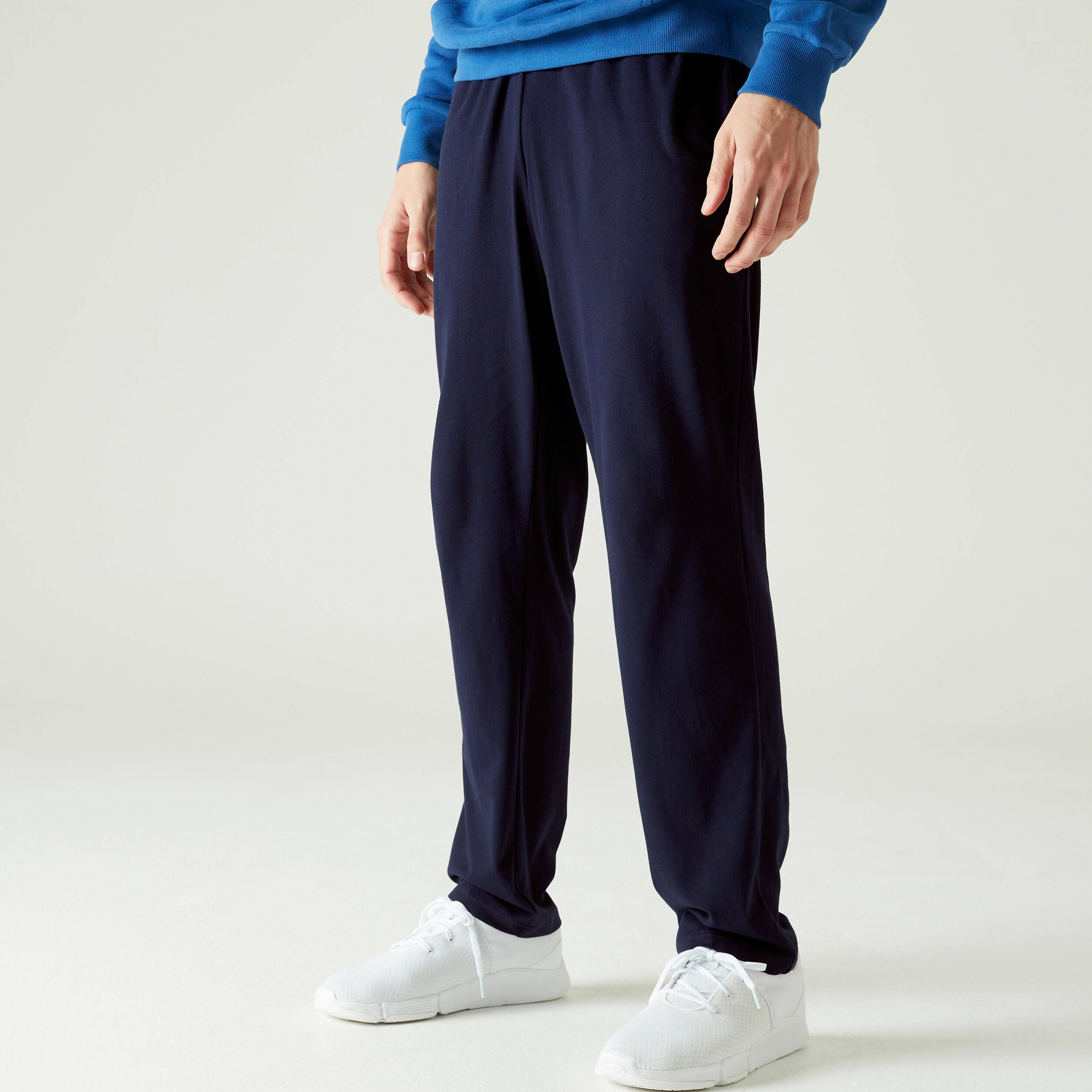 Men Gym Soft Trackpants, Stretchable, Elastic Waist, Straight Fit 100 - Blue -  1