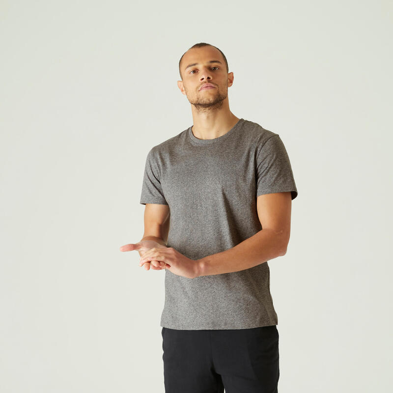 Pánské fitness tričko s krátkým rukávem Sportee bavlněné šedé