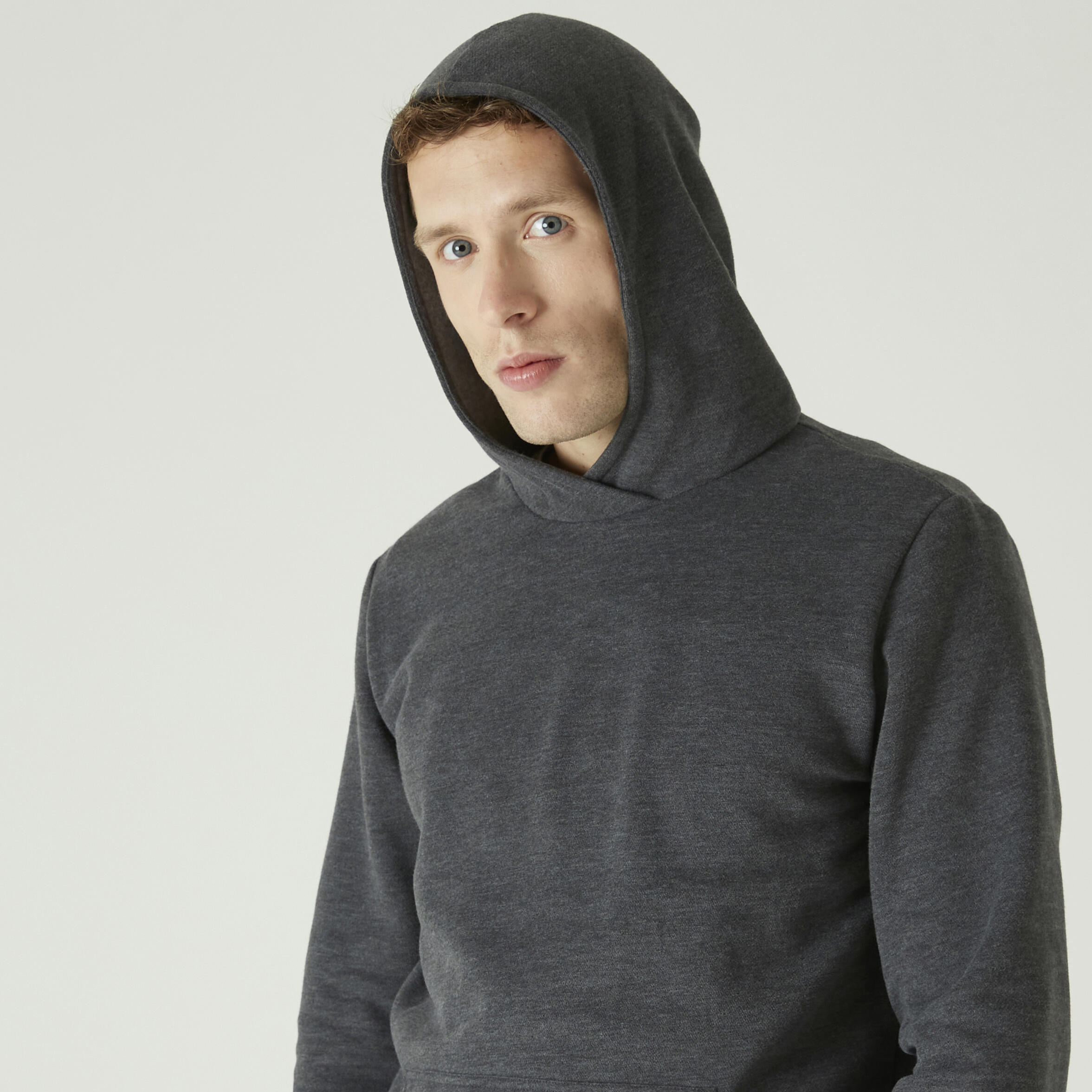 Men's Fitness Crew Hoodie 100 - Carbon Grey 6/6