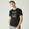 Men Gym Cotton Blend T-shirt Slim Fit 500 Print - Black
