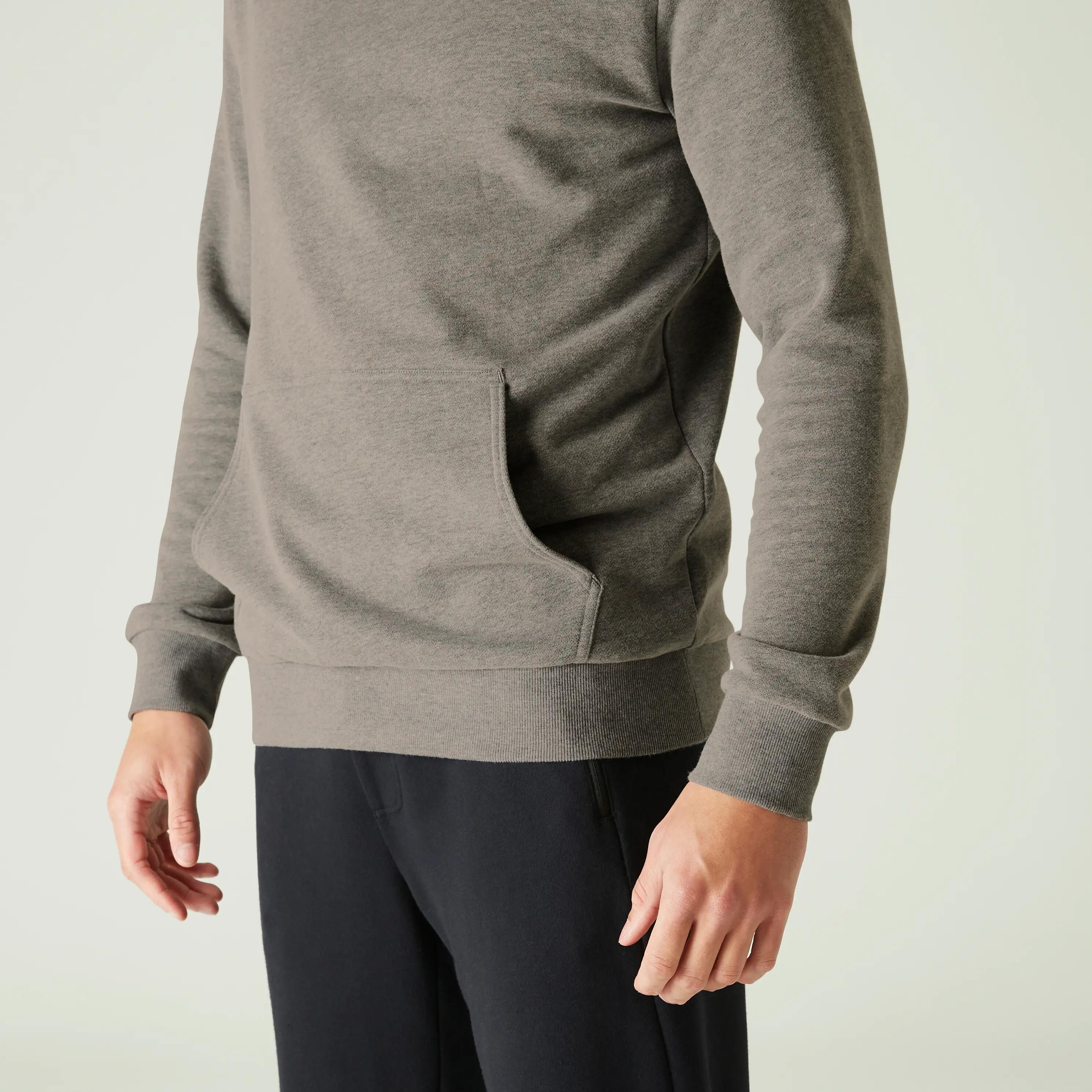 Men's Fitness Crew Hoodie 100 - Schist Grey 5/9