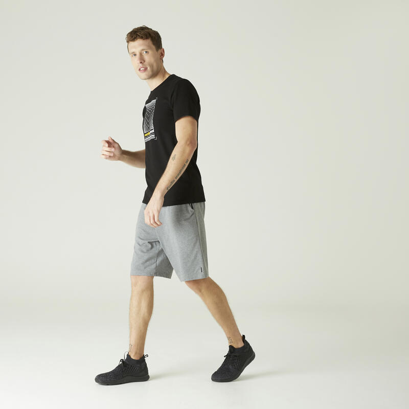 Футболка хлопковая эластичная для фитнеса зауженная Decathlon 329596