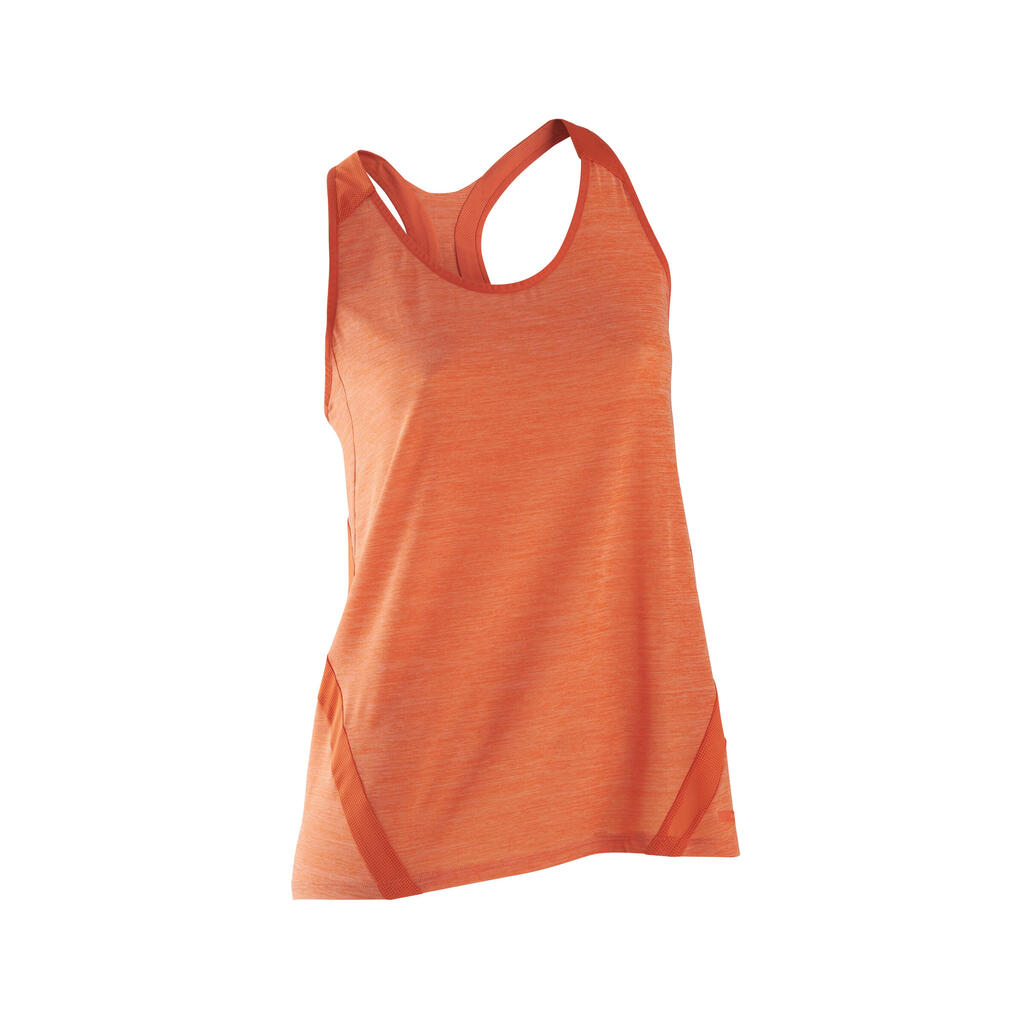 Laufshirt ärmellos Lauftop Run Light Damen orange