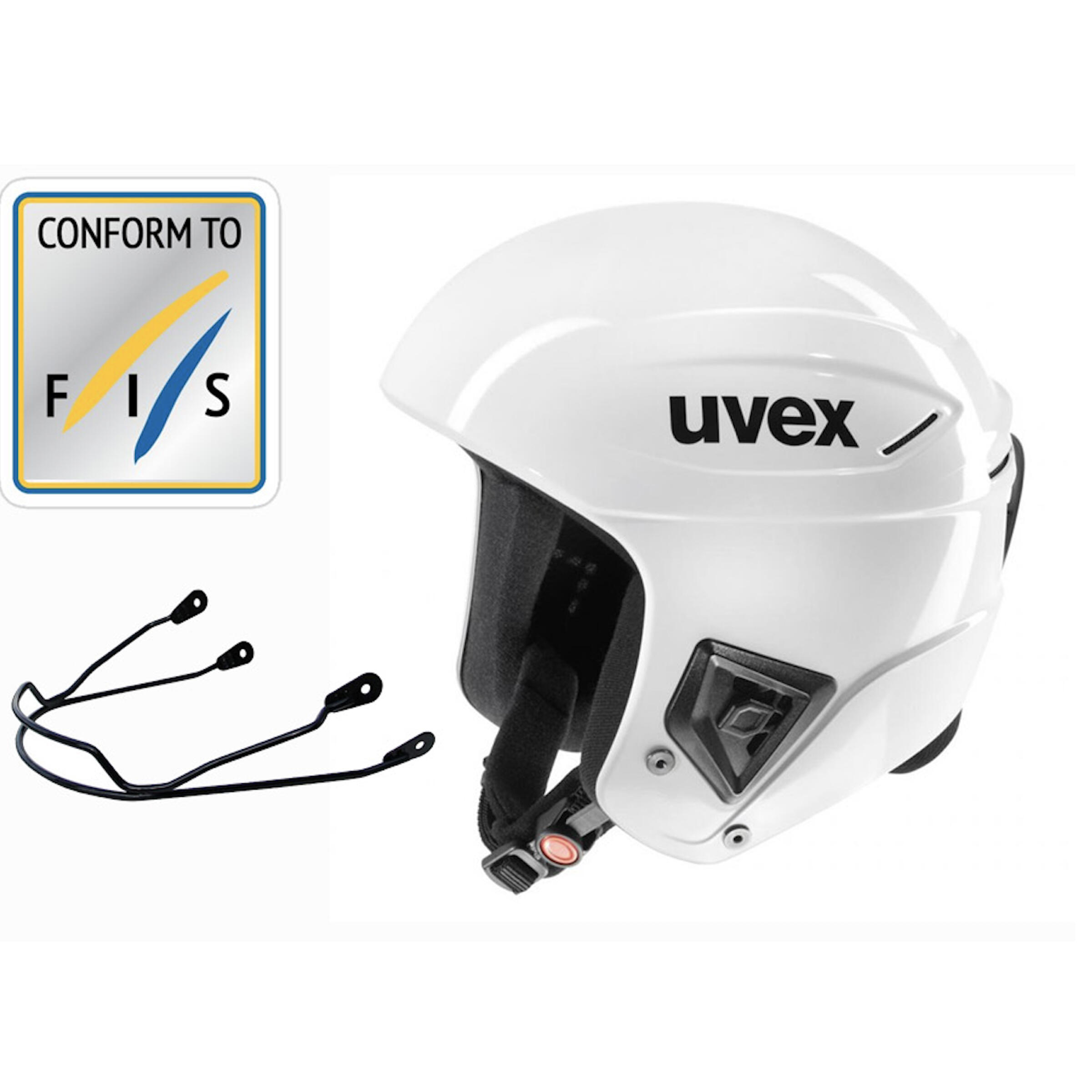 Casco sci RACE+ con MENTONIERA bianco UVEX | DECATHLON