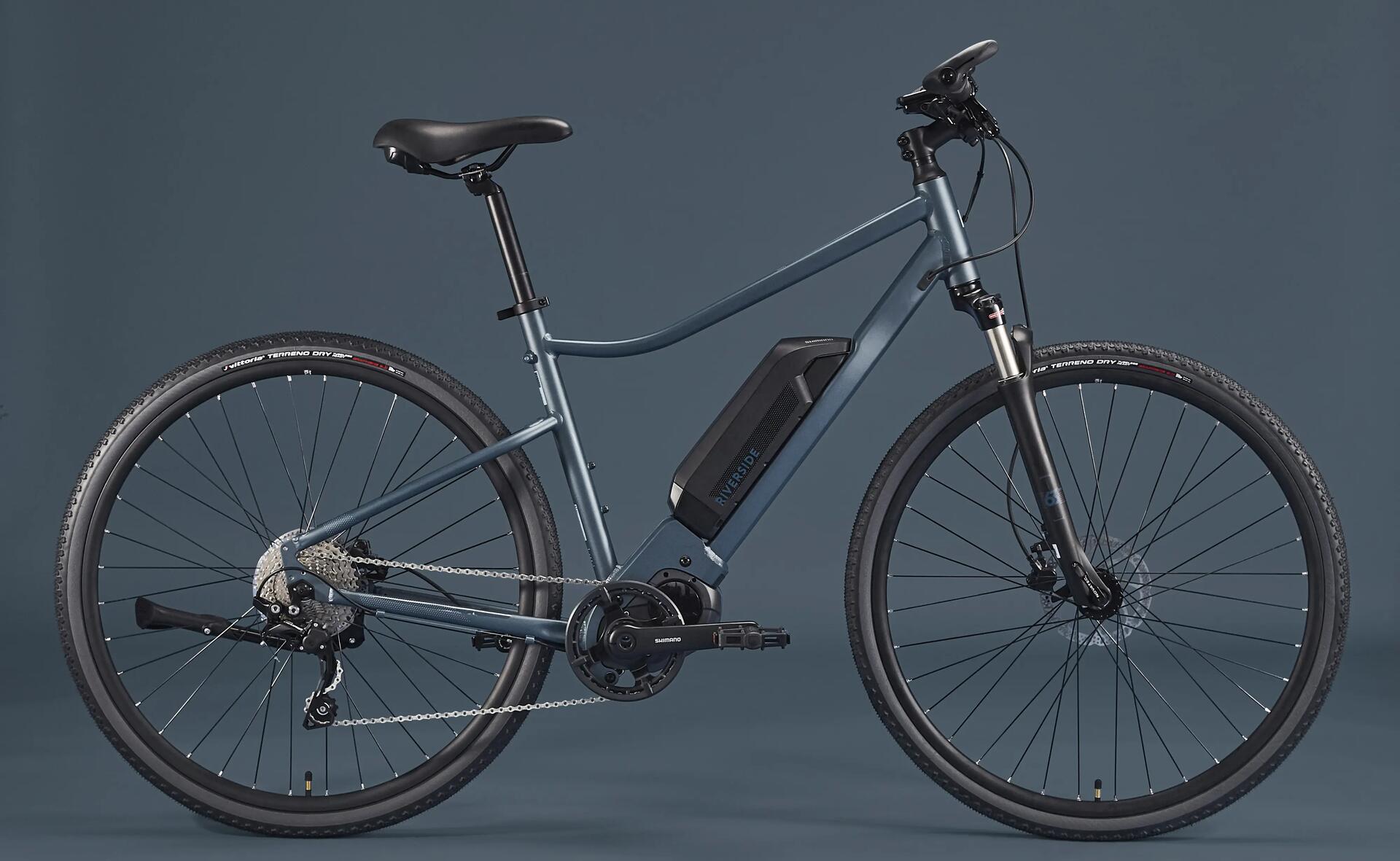 VÉLO TOUT CHEMIN ELECTRIQUE RIVERSIDE 540 E BLEU (BATTERIE NOIRE)