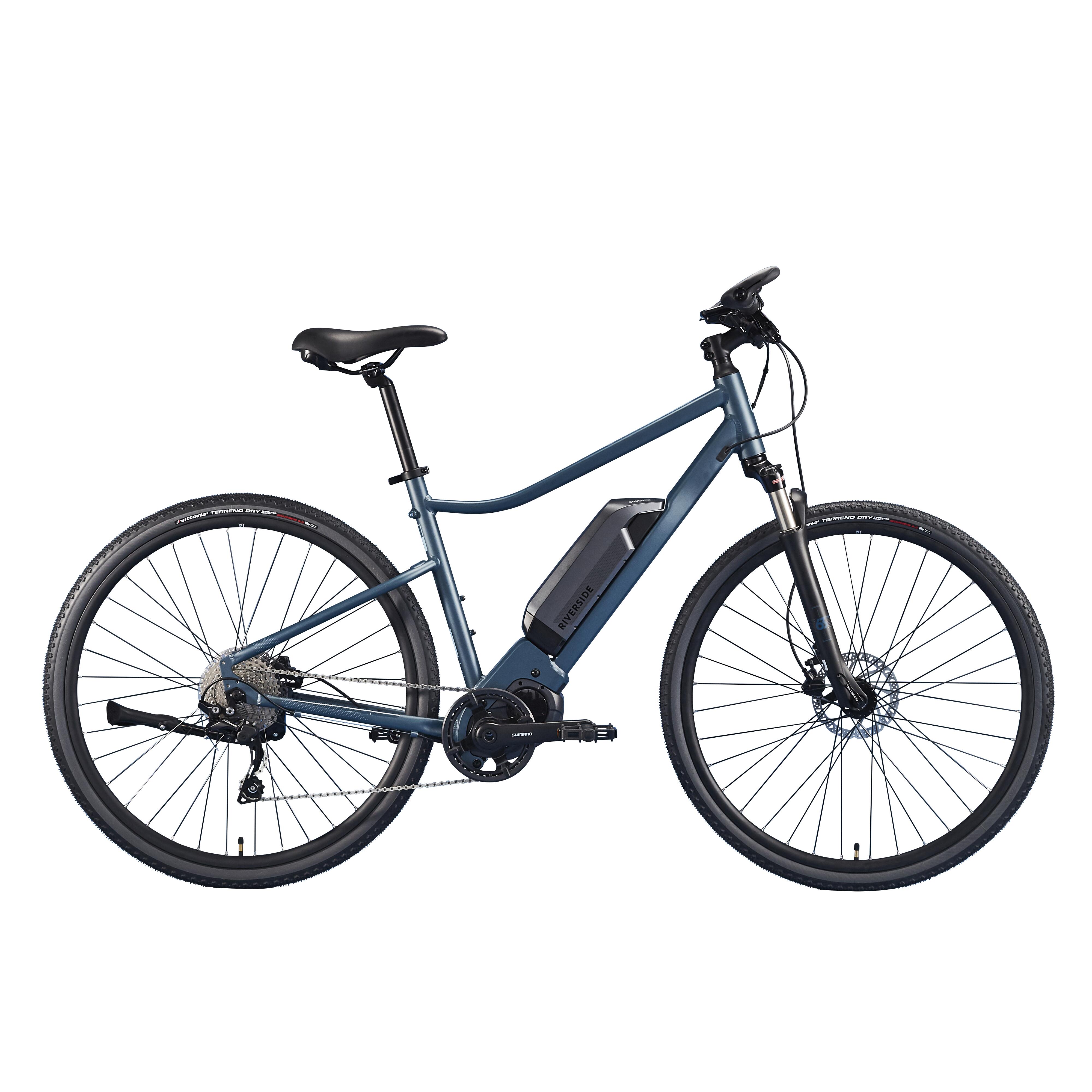 Bicicletă polivalentă electrică Riverside 540 E Albastru-Gri decathlon.ro imagine 2022