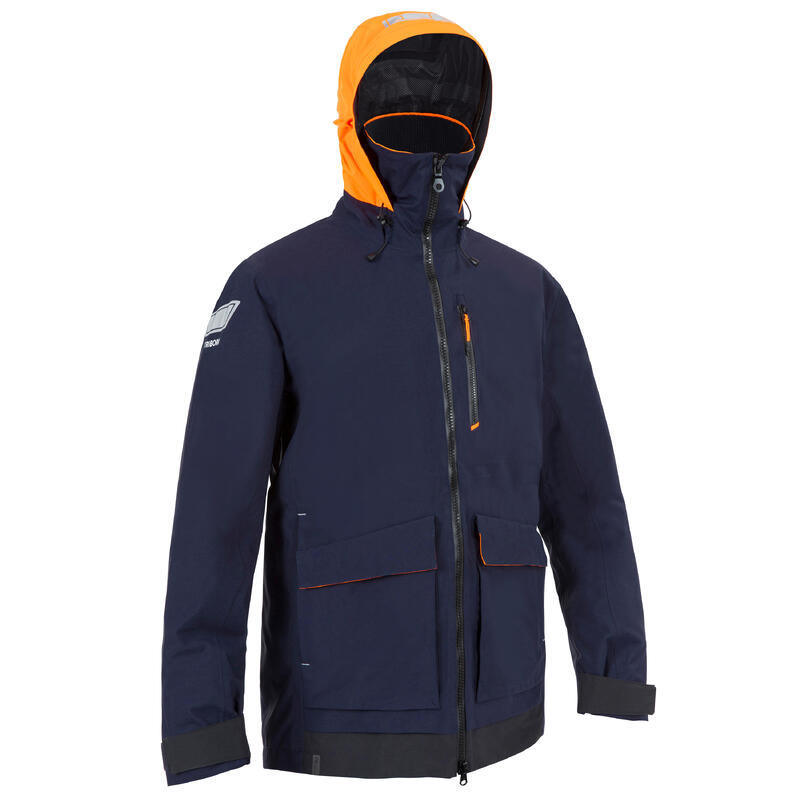 Veste de quart imperméable et coupe vent de voile SAILING 500 homme Navy