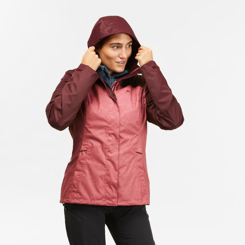 Women’s waterproof mountain walking jacket MH100 Decathlon