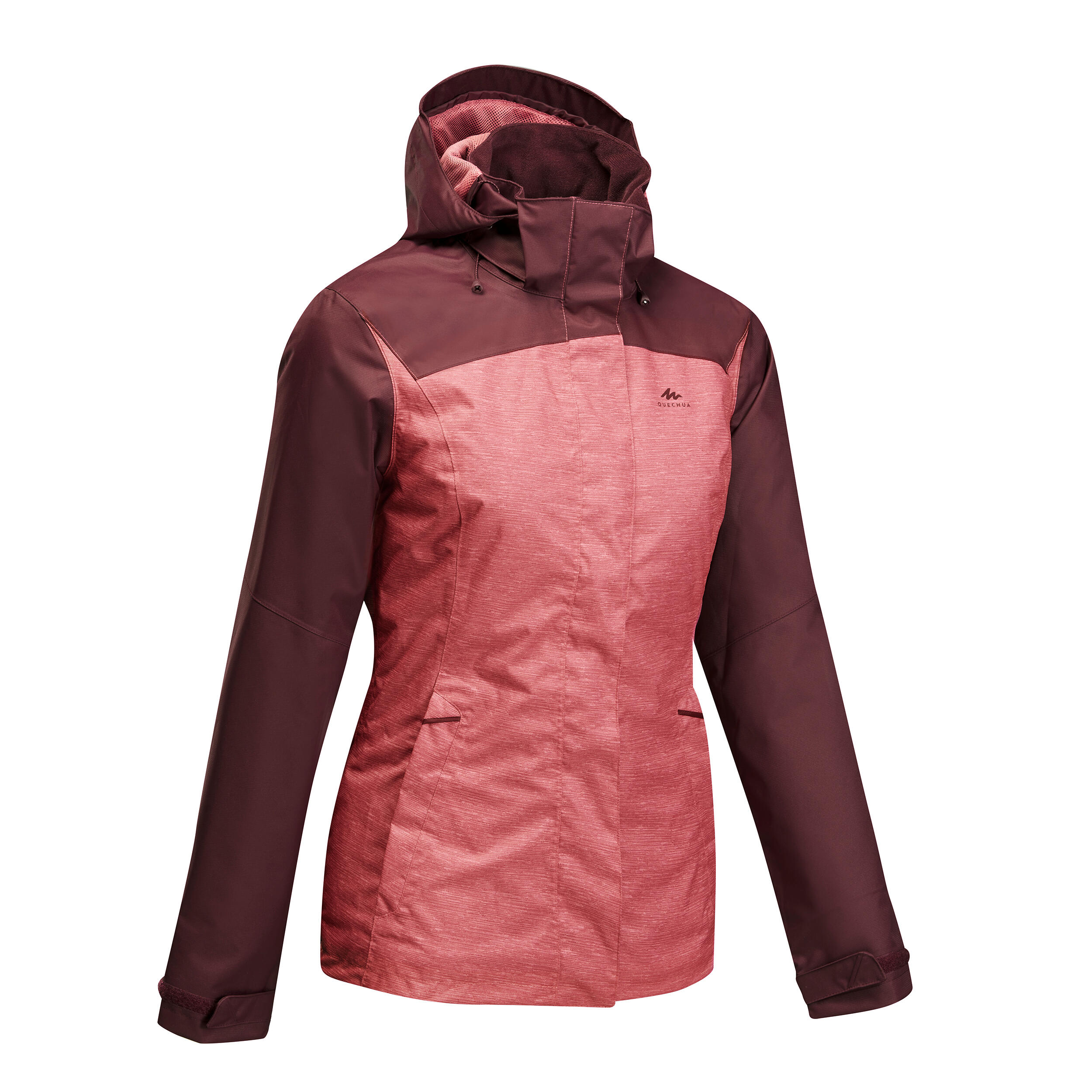 Jachetă impermeabilă Drumeție la munte MH100 Roz-Bordo Damă decathlon.ro imagine 2022